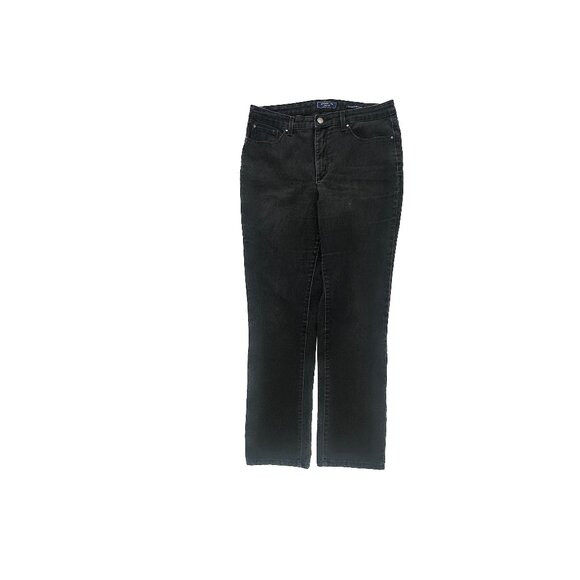 Charter Club Lexington Straight Women's size 8P Black Denim Jeans - Picture 1 of 4